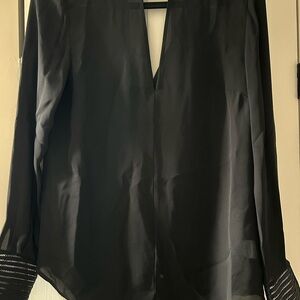 Veronica Beard Black Top with Sheer Accents